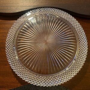 Anchor Hocking Miss America Clear Depression Glass Cake Plate. Perfect
